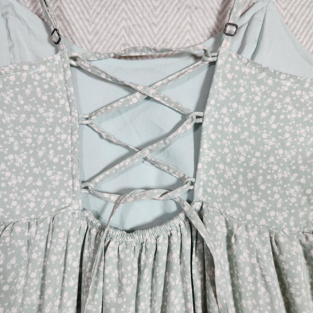 Hollister Mint Light Green Small Spaghetti Strap Lace Back Dress - Picture 4 of 14